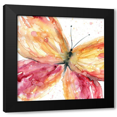 Butterfly Fling I Black Modern Wood Framed Art Print by Robinson, Carol