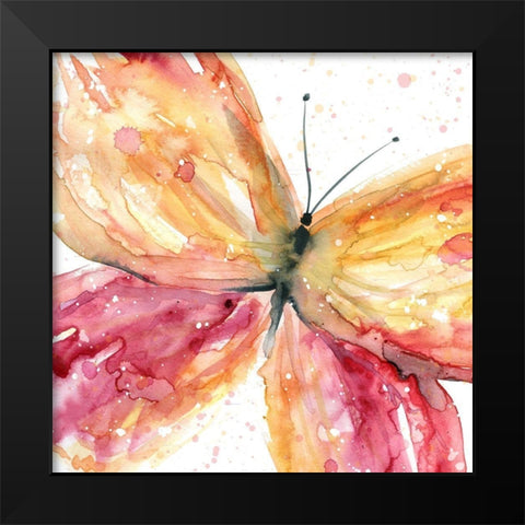 Butterfly Fling I Black Modern Wood Framed Art Print by Robinson, Carol