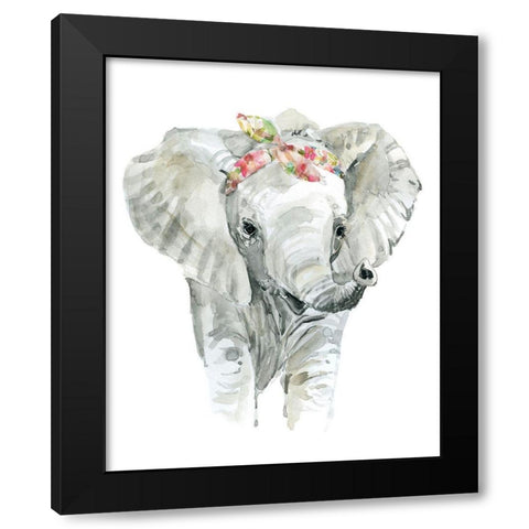 Savannah Elephant Black Modern Wood Framed Art Print by Robinson, Carol