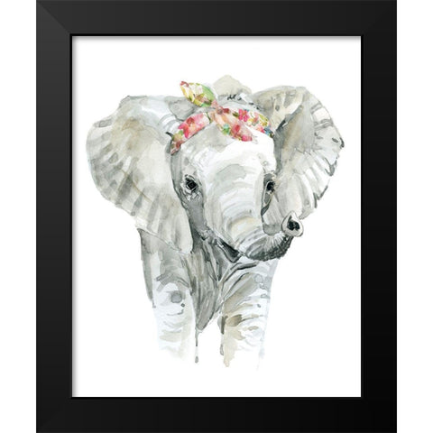 Savannah Elephant Black Modern Wood Framed Art Print by Robinson, Carol