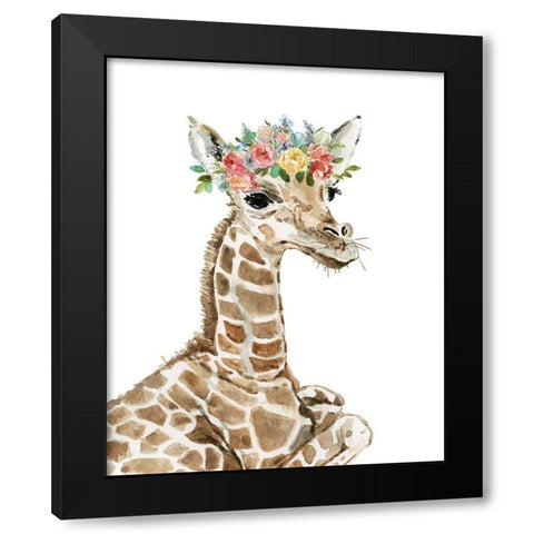 Savannah Giraffe Black Modern Wood Framed Art Print by Robinson, Carol
