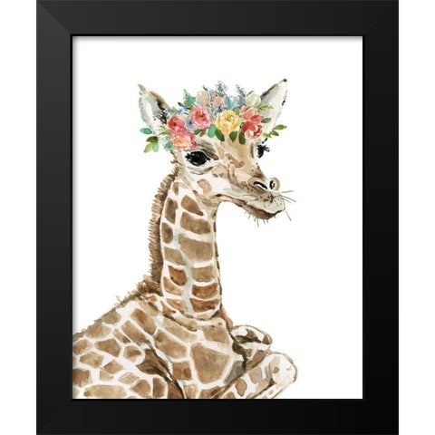 Savannah Giraffe Black Modern Wood Framed Art Print by Robinson, Carol