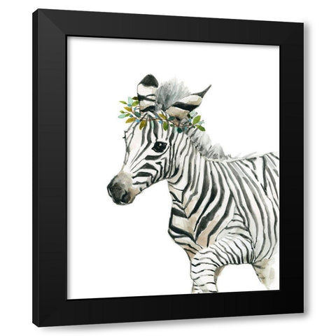 Savannah Zebra Black Modern Wood Framed Art Print by Robinson, Carol