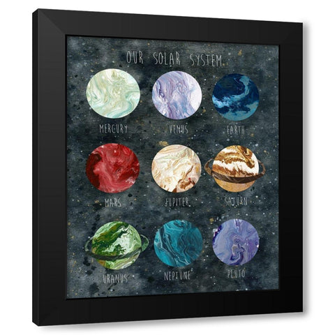 Solar System Black Modern Wood Framed Art Print by Robinson, Carol