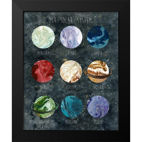 Solar System Black Modern Wood Framed Art Print by Robinson, Carol