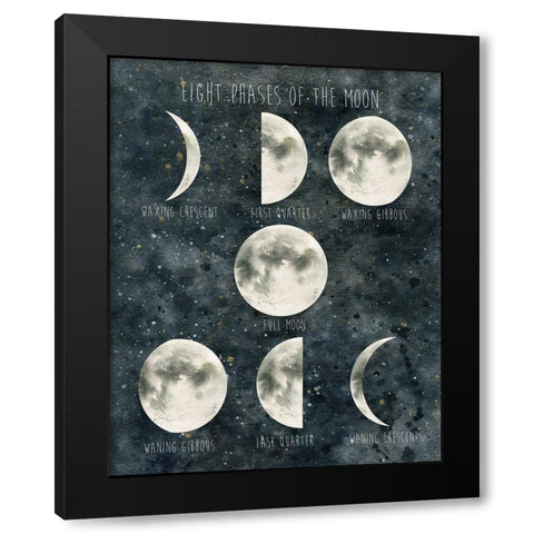Phases of the Moon Black Modern Wood Framed Art Print by Robinson, Carol