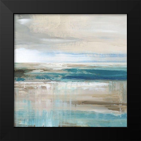 Abstract Sea Black Modern Wood Framed Art Print by Nan