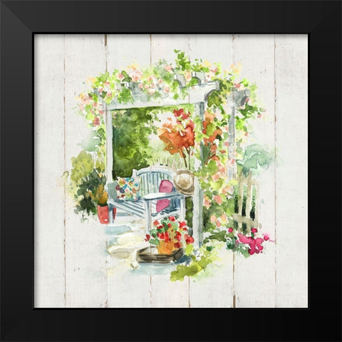 Shiplap Garden Retreat Black Modern Wood Framed Art Print by Robinson, Carol