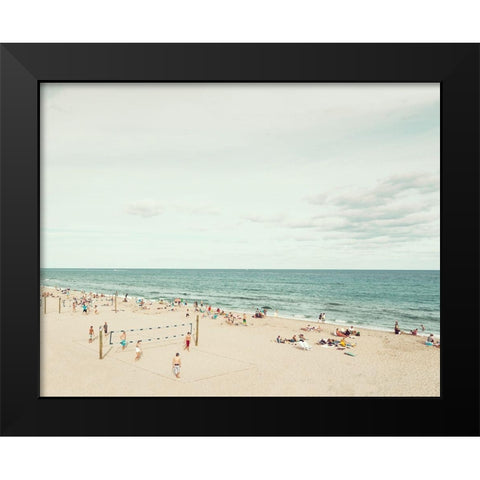 Day at the Beach Black Modern Wood Framed Art Print by Bibikow, Walter