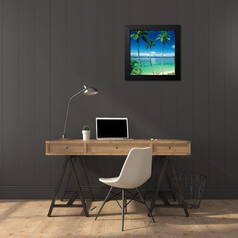Coastline Calm Black Modern Wood Framed Art Print by Wall, David