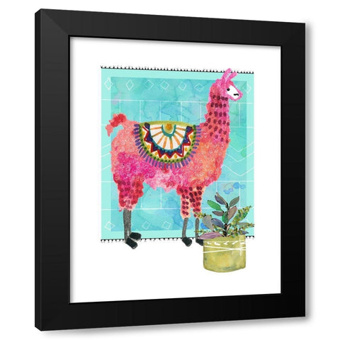 Lovely Llama III Black Modern Wood Framed Art Print by Robinson, Carol