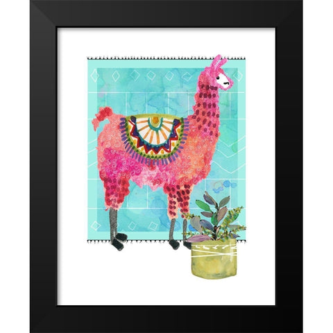 Lovely Llama III Black Modern Wood Framed Art Print by Robinson, Carol