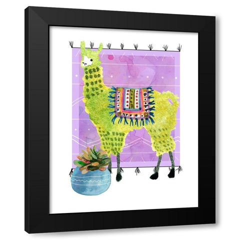 Lovely Llama IV Black Modern Wood Framed Art Print with Double Matting by Robinson, Carol