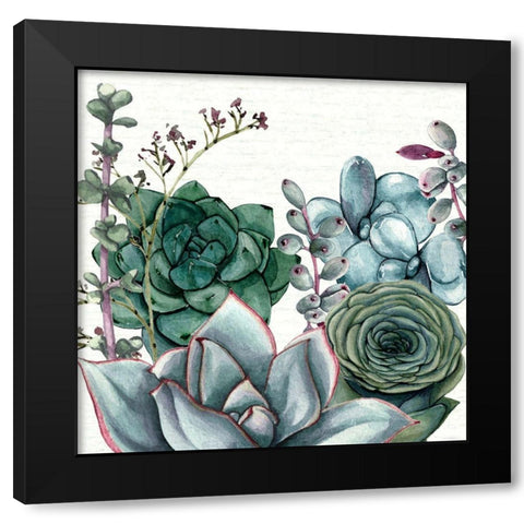 Succulent Garden I Black Modern Wood Framed Art Print by Jill, Susan