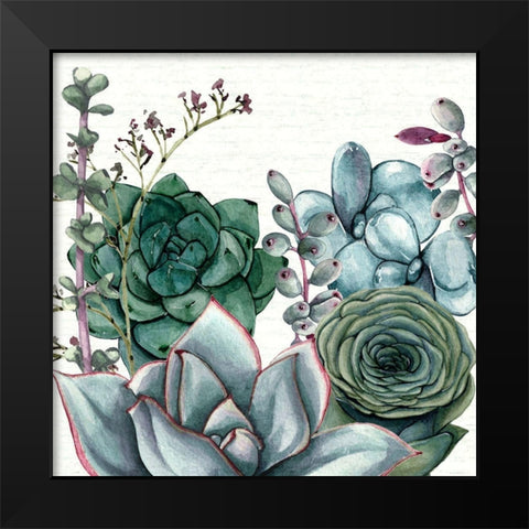 Succulent Garden I Black Modern Wood Framed Art Print by Jill, Susan