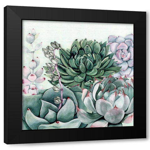 Succulent Garden II Black Modern Wood Framed Art Print by Jill, Susan