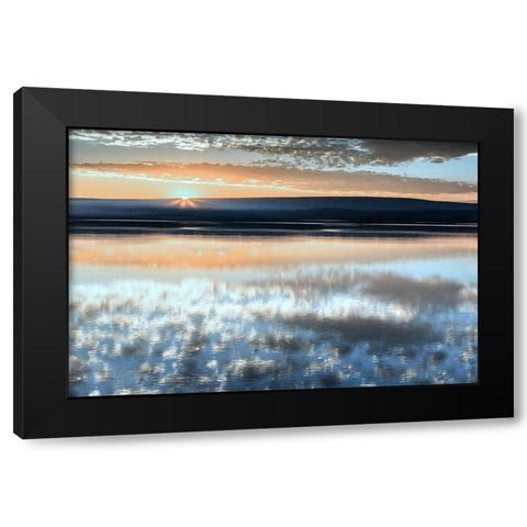 Serene Sunrise Black Modern Wood Framed Art Print by Jaynes, William D.
