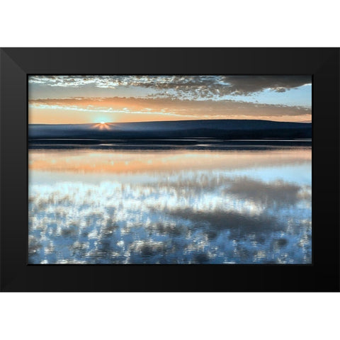 Serene Sunrise Black Modern Wood Framed Art Print by Jaynes, William D.