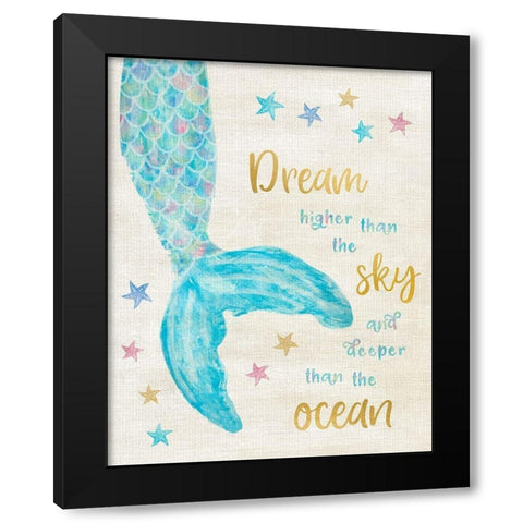 Mermaid Dream Black Modern Wood Framed Art Print with Double Matting by Carpentieri, Natalie