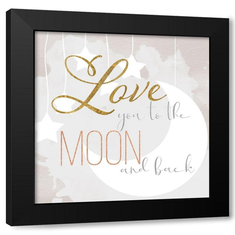 To the Moon Black Modern Wood Framed Art Print by Santiago, Daniela