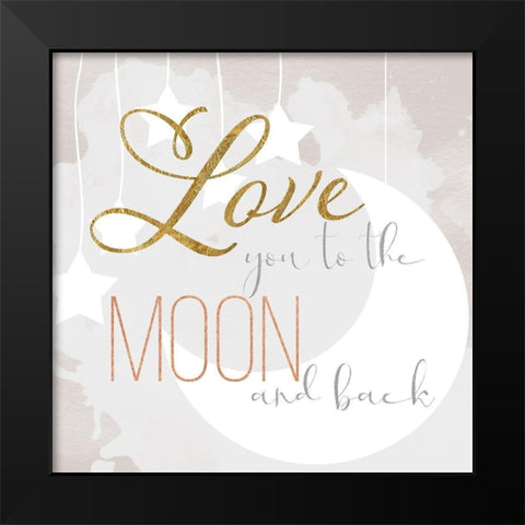 To the Moon Black Modern Wood Framed Art Print by Santiago, Daniela