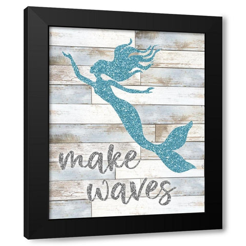 Make Waves Black Modern Wood Framed Art Print by Carpentieri, Natalie