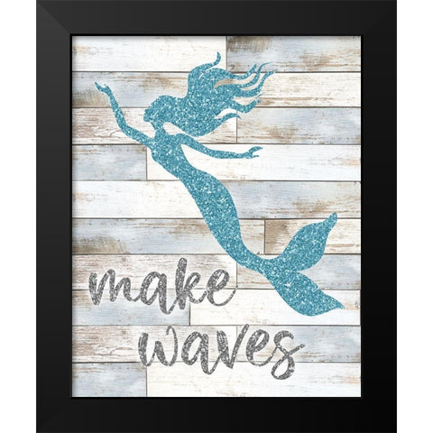 Make Waves Black Modern Wood Framed Art Print by Carpentieri, Natalie