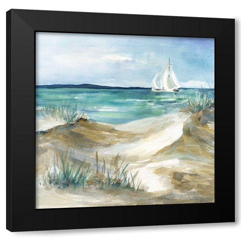 Come Sail Home Black Modern Wood Framed Art Print by Robinson, Carol