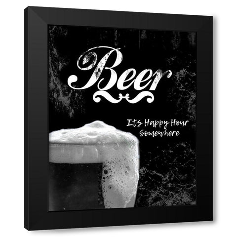 Beer Black Modern Wood Framed Art Print by CAD Designs
