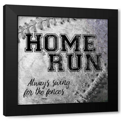 Home Run Black Modern Wood Framed Art Print with Double Matting by CAD Designs