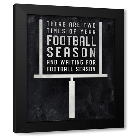 Football Season Black Modern Wood Framed Art Print with Double Matting by CAD Designs
