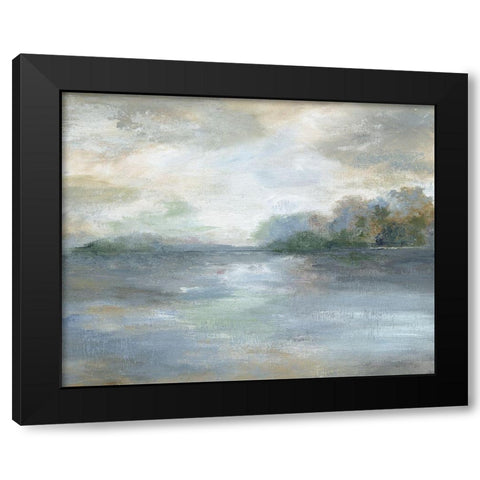 Blue Ethereal Black Modern Wood Framed Art Print with Double Matting by Nan