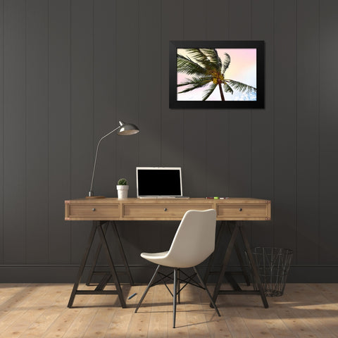 Palm Breeze Black Modern Wood Framed Art Print by Carpentieri, Natalie