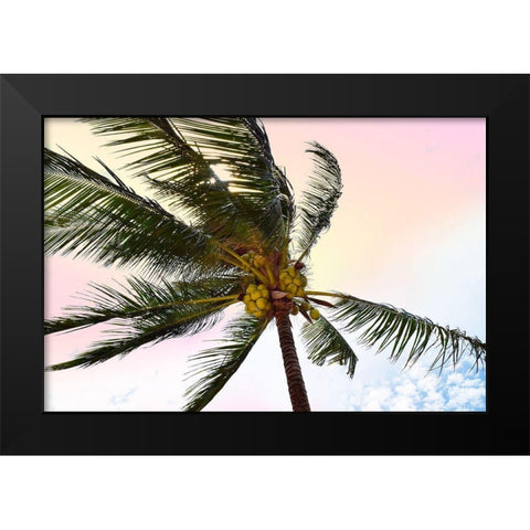 Palm Breeze Black Modern Wood Framed Art Print by Carpentieri, Natalie