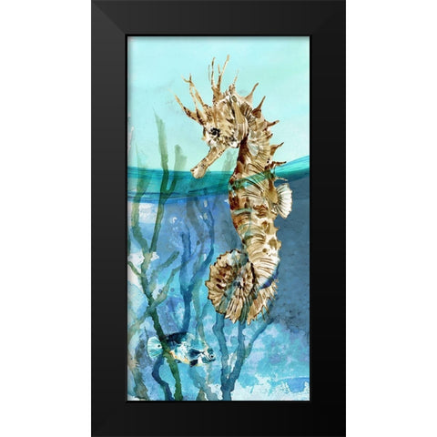Pacific Seahorse Black Modern Wood Framed Art Print by Robinson, Carol