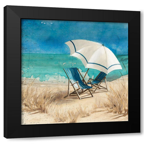 Retreat to the Beach II Black Modern Wood Framed Art Print by Robinson, Carol