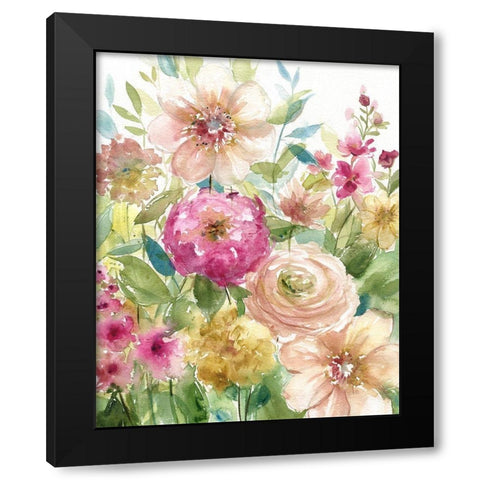 Jardin de Fleurs Black Modern Wood Framed Art Print with Double Matting by Robinson, Carol