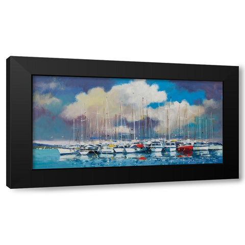 Harbour Black Modern Wood Framed Art Print with Double Matting by Orme, E. Anthony