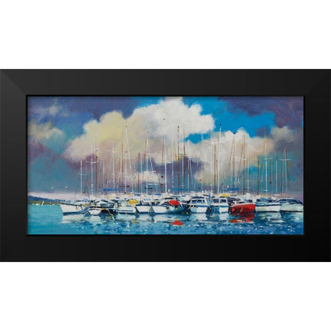 Harbour Black Modern Wood Framed Art Print by Orme, E. Anthony