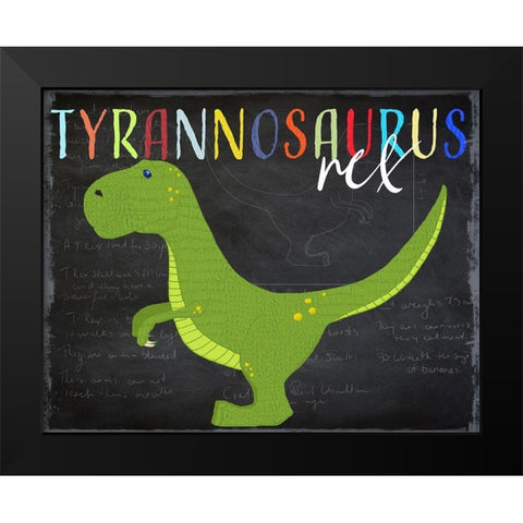 Tyrannosaurus Black Modern Wood Framed Art Print by Santiago, Daniela