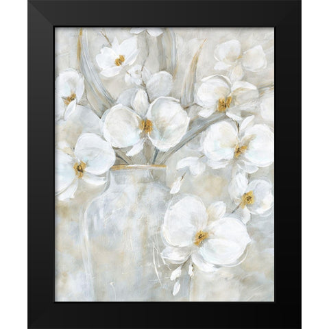 Orchid Mystic Black Modern Wood Framed Art Print by Nan