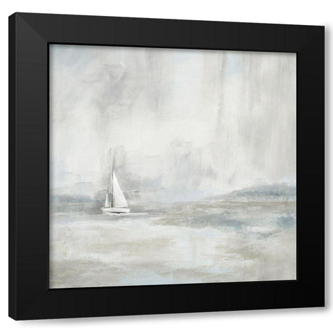 Silver Sail Black Modern Wood Framed Art Print with Double Matting by Nan