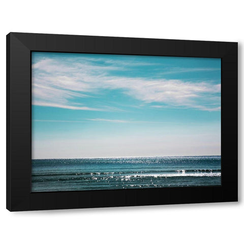 Glittering Waves Black Modern Wood Framed Art Print with Double Matting by Delimont, Danita