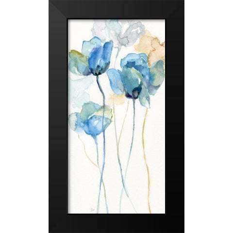 Wildflower Blues I Black Modern Wood Framed Art Print by Nan