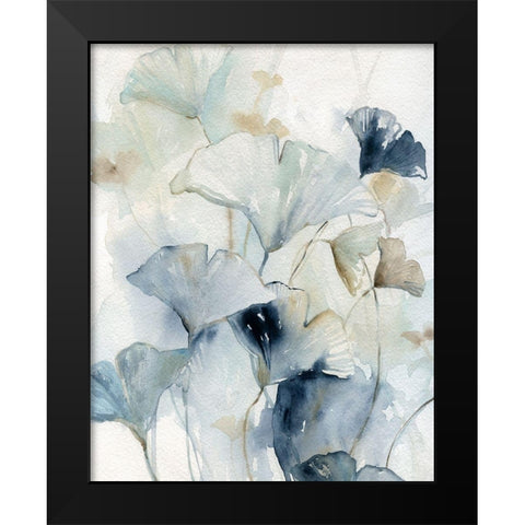 Indigo Ginkgo I Black Modern Wood Framed Art Print by Robinson, Carol
