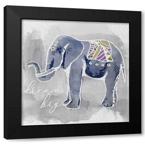 Dream Big Black Modern Wood Framed Art Print by Santiago, Daniela