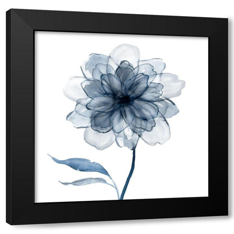 Indigo Bloom IV Black Modern Wood Framed Art Print with Double Matting by Robinson, Carol