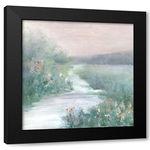 Misty Morning Black Modern Wood Framed Art Print with Double Matting by Swatland, Sally