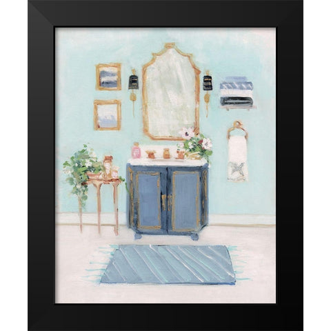 Blue Bath II Black Modern Wood Framed Art Print by Swatland, Sally