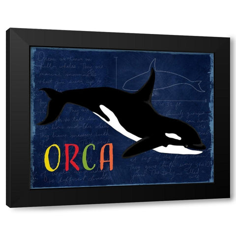 Orca Black Modern Wood Framed Art Print with Double Matting by Santiago, Daniela